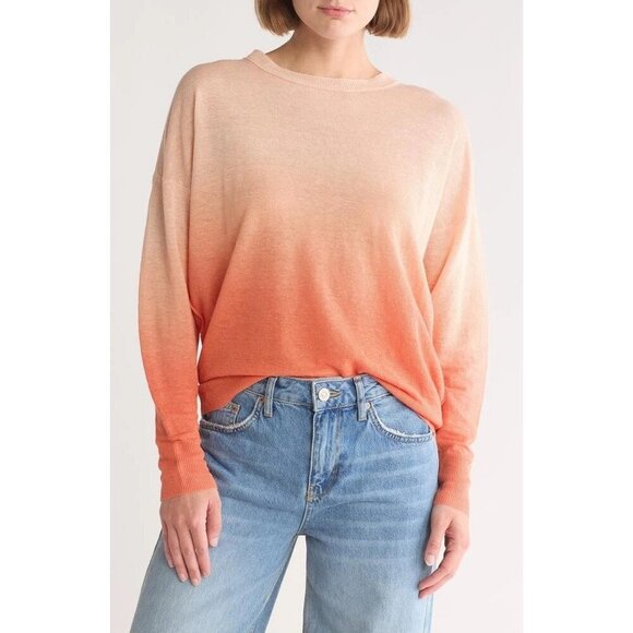 Madewell Women's S Morton Ombré Printed Pullover Sweater Printed Ombre‎ Tanger - Picture 1 of 7